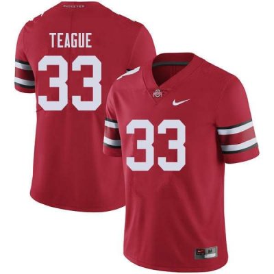 Men's Ohio State Buckeyes #33 Master Teague Red Nike NCAA College Football Jersey Restock YPO6744LH